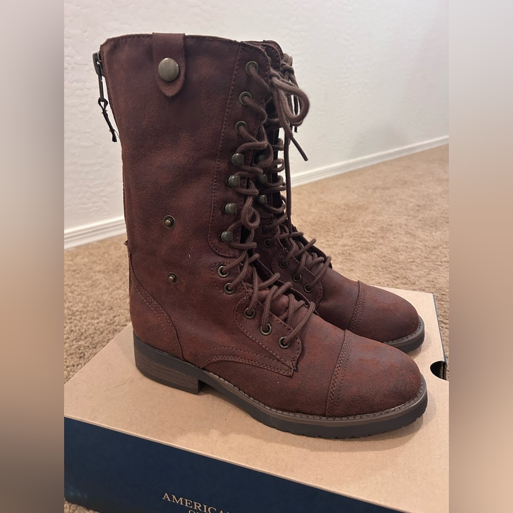 New in box! American Eagle Outfitters Dark Brown Combat Style Boots